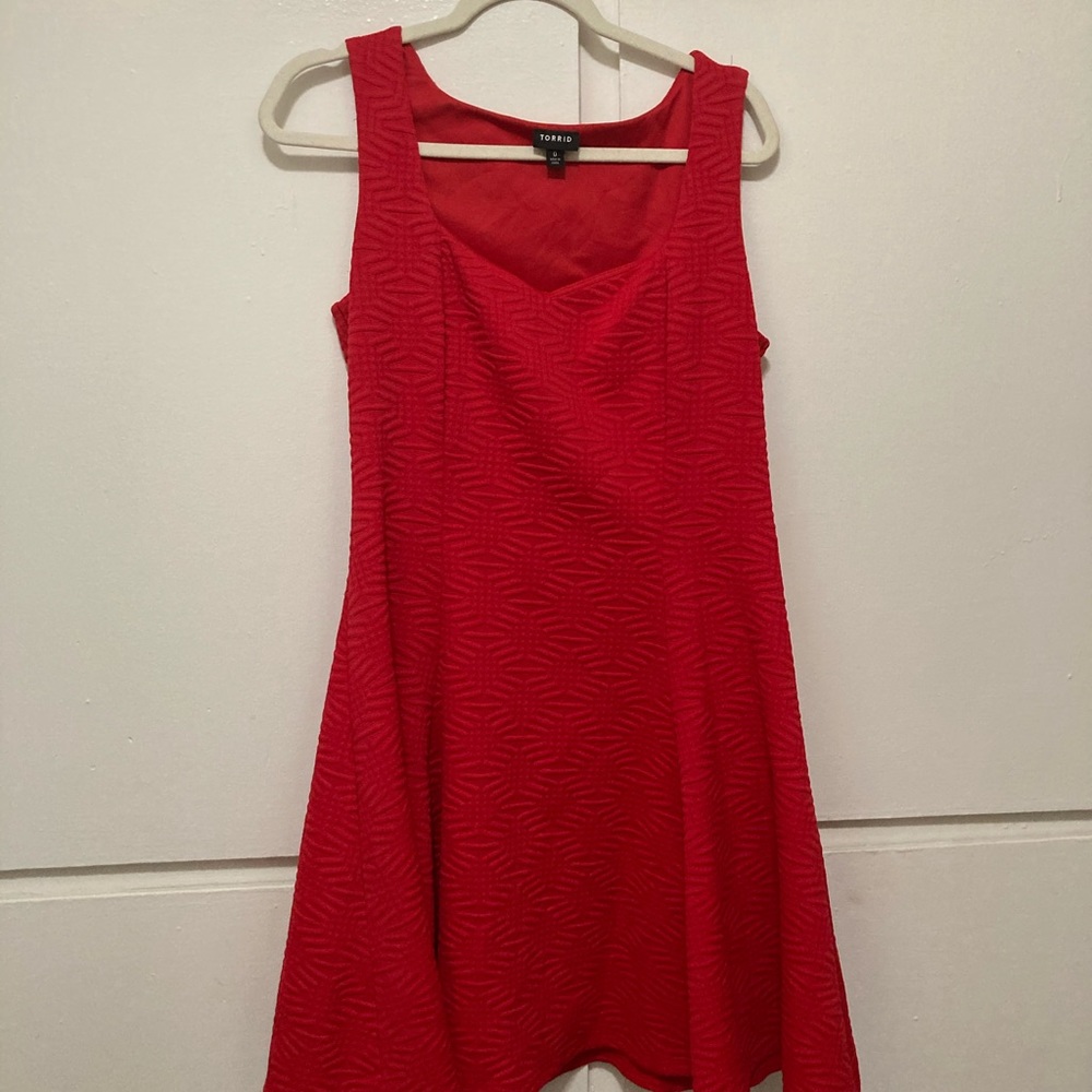 Red skater dress